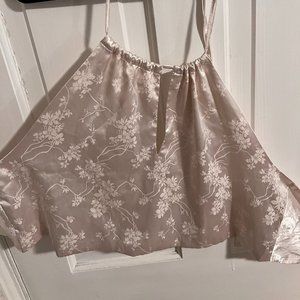 Cream floral halter top